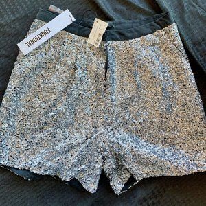 Silver High Waist Women Shorts